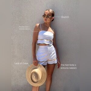 Antonio Melani x The Nat Note White Silvie Scallop Top & Zoe Short Set
